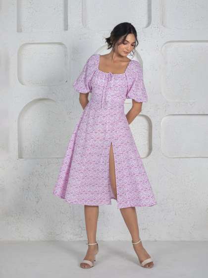 Anasi Clothing Flutter Sleeve ALine Midi Dress