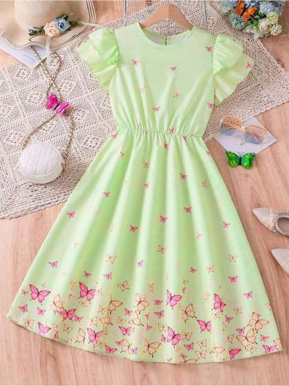 BAESD Girls Floral Print Fit  Flare Dress