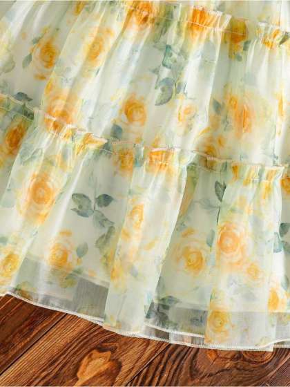 BAESD gilrs Floral Print ALine Dress
