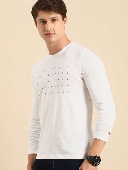 Being Human Clothing Men White Printed Round Neck