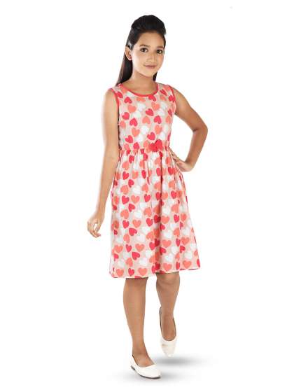 Clothe Funn PeachColoured Floral Print Fit Flare