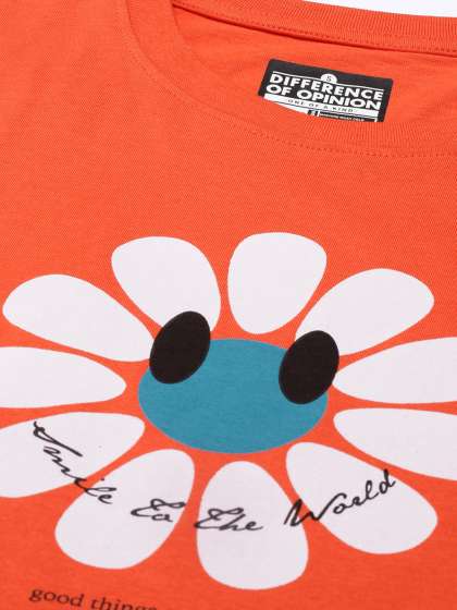 Difference of Opinion Women Orange Typography Prin
