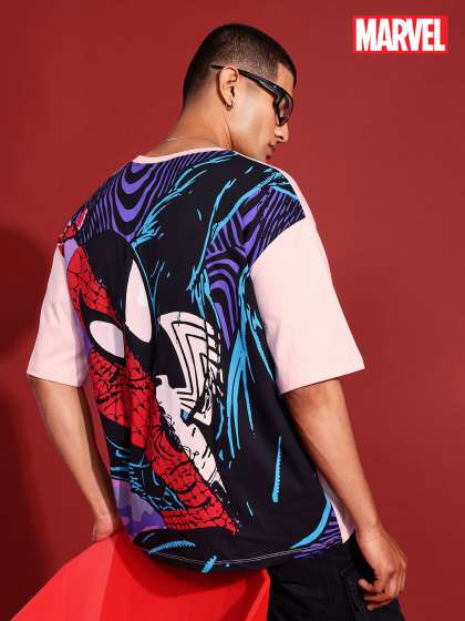 MARVEL STREET Spiderman Printed DropShoulder Sleev