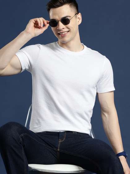 Mast  Harbour Men Self Design Regular Fit Tshirt