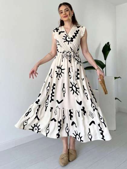 PIMU Women Print Midi Dress