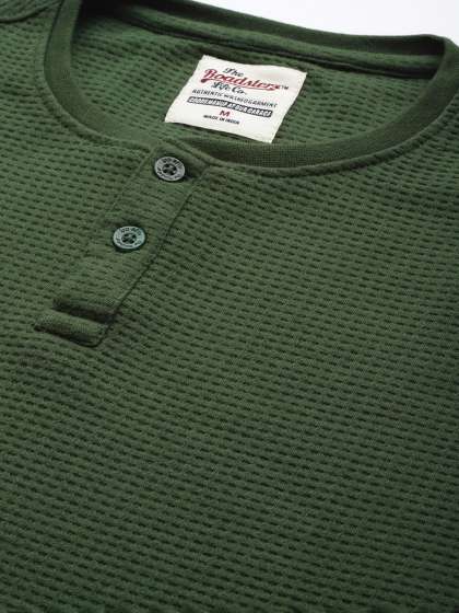 The Roadster Lifestyle Co Henley Neck Textured Tsh