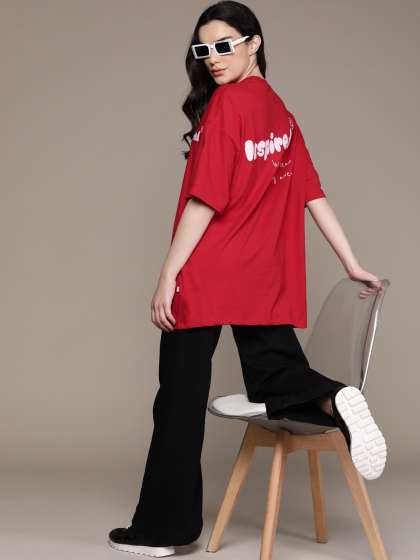 The Roadster Lifestyle Co Printed DropShoulder Sle