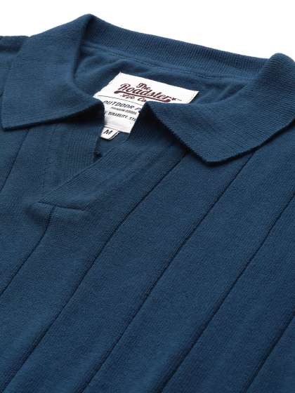 The Roadster Lifestyle Co Ribbed Pure Cotton Tshir