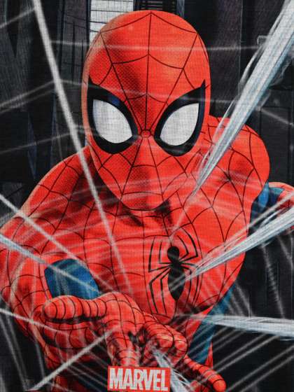 YK Marvel Boys Black Avengers Spiderman Print Tshi