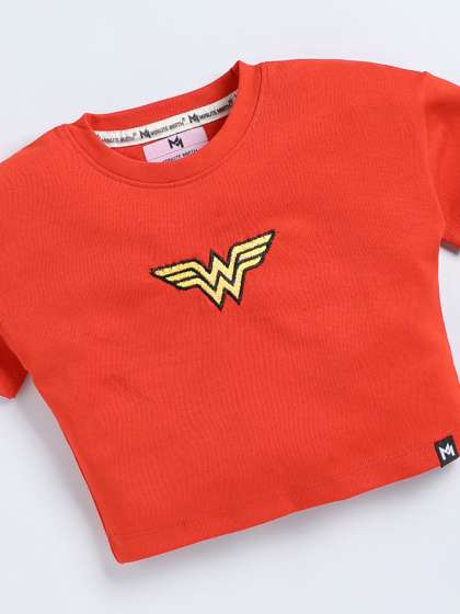 YK X Minute Mirth Girls Wonder Woman Embroidered T