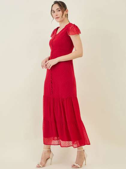aayu Layered Georgette ALine Maxi Dress