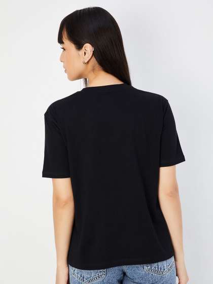 max Women DropShoulder Sleeves Raw Edge Tshirt